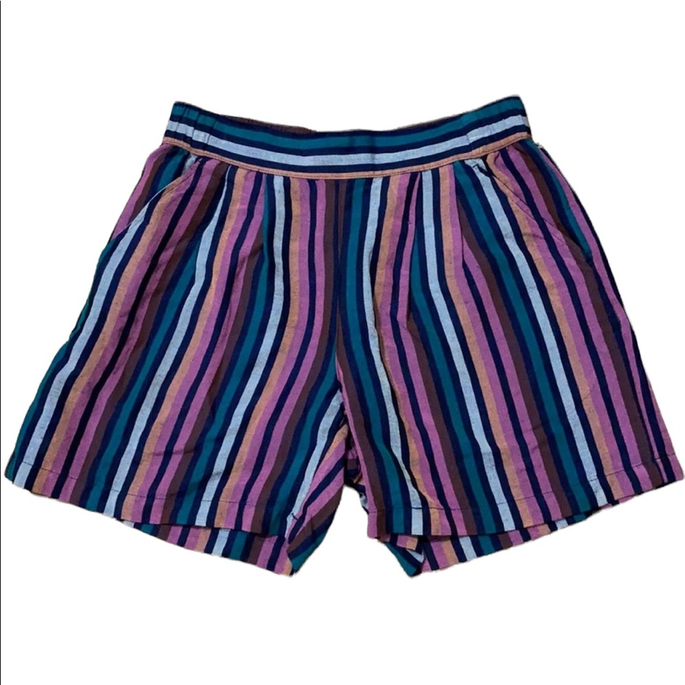 A NEW DAY casual beach bum striped linen shorts